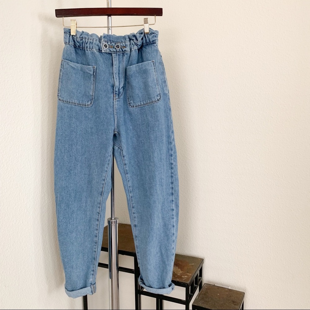 Zara Paperbag Denim Trousers.